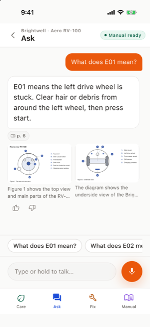 Fixby's Ask screen: a real answer to 